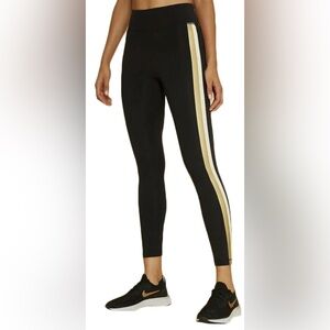 All Access Bandier Stevie Leggings Women S Black‎ Gold Stripe High Rise Athletic